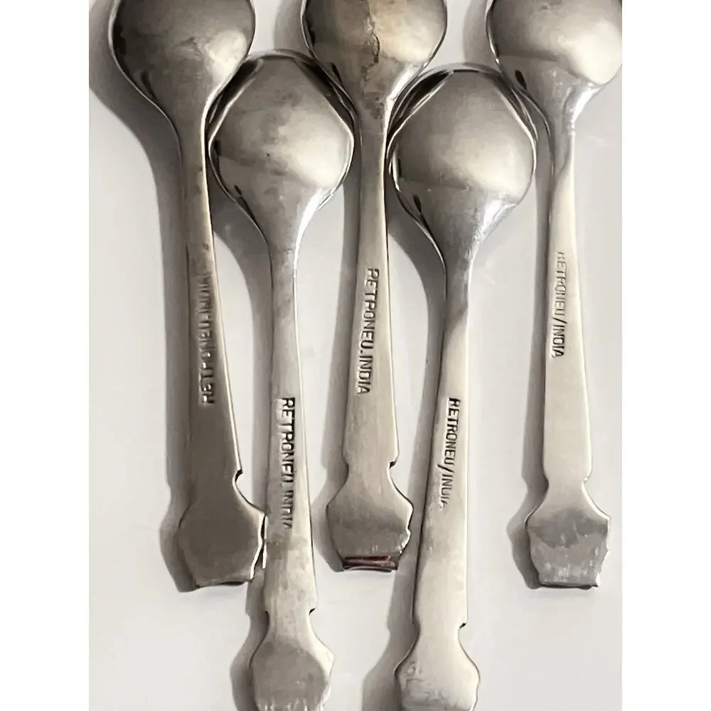 Vintage MCM Owl Spoon Set Of 6 Silver Plate Mid Century Retroneu Demitasse Size
